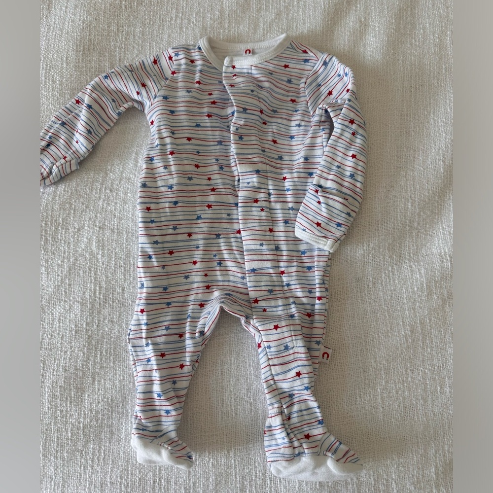 EMC by Magnetic me footies red, white, blue. 0-3 months
